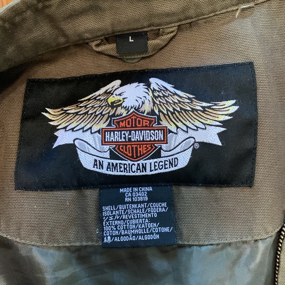 HARLEY-DAVIDSON ARMY ARMY JACKET.. MENS LARGE, THICK, NICE. - Picture 3 of 4
